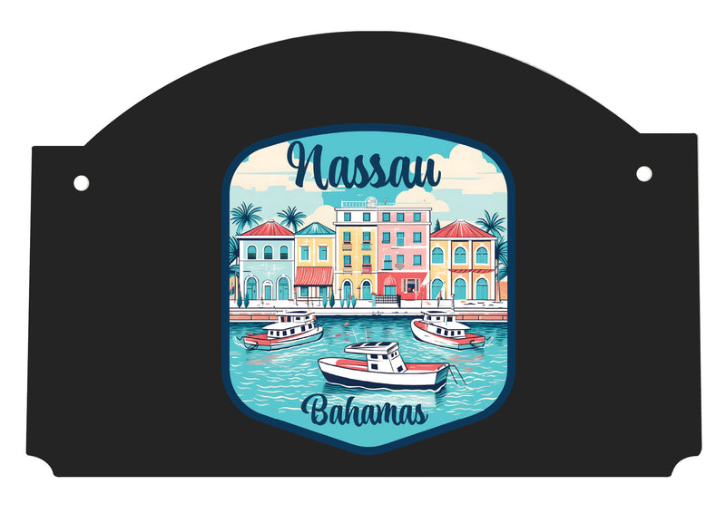 Nassau the Bahamas Design C Souvenir Wood sign flat with string
