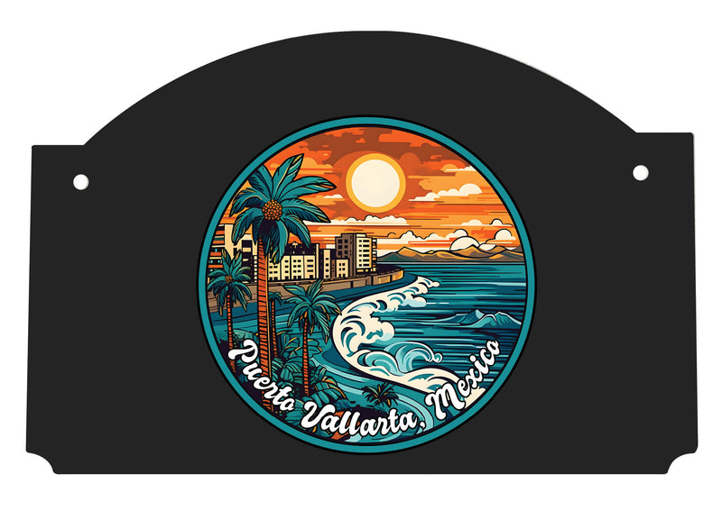 Puerto Vallarta Mexico Design B Souvenir Wood sign flat with string