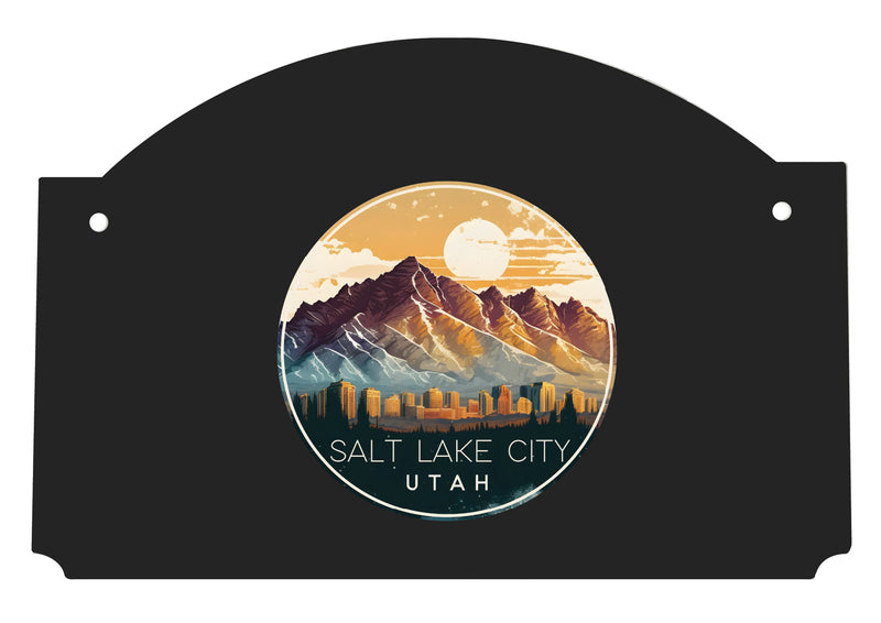 Salt Lake City Utah Design B Souvenir Wood sign flat with string