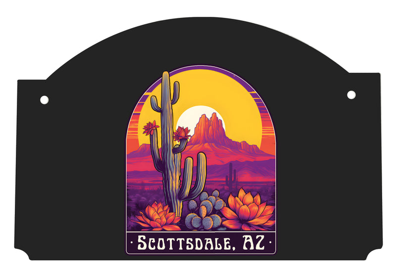 Scottsdale Arizona Design B Souvenir Wood sign flat with string