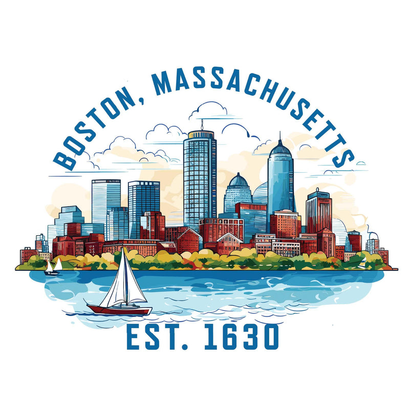 Boston Massachusetts B Souvenir Memories Durable Vinyl Decal Sticker