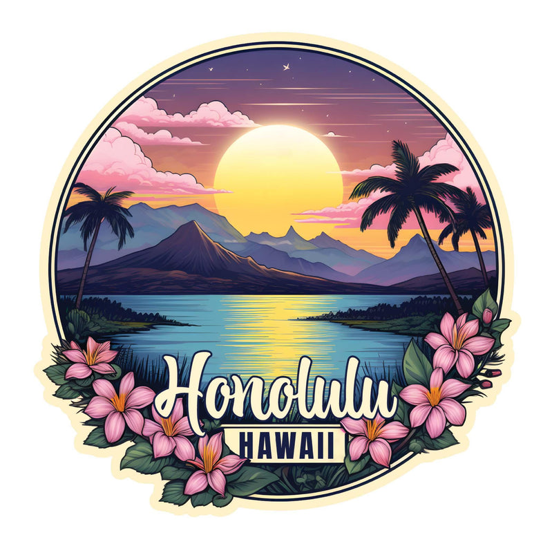 Honolulu Hawaii B Souvenir Memories Durable Vinyl Decal Sticker