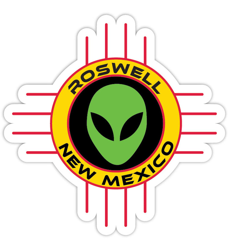 Roswell New Mexico Souvenir State Flag Zia Alien Decal Sticker