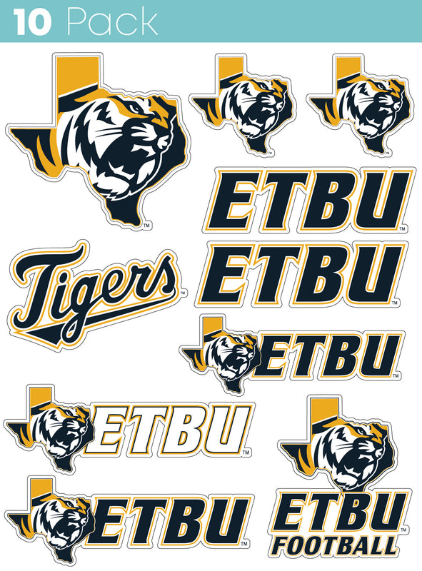 East Texas Baptist University 10-Pack, 4 inches in size on one of its sides NCAA Durable School Spirit Vinyl Decal Sticker