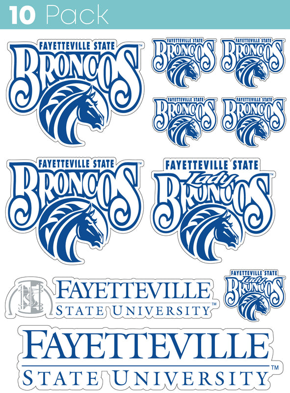 Fayetteville State University 10-Pack, 4 inches in size on one of its sides NCAA Durable School Spirit Vinyl Decal Sticker