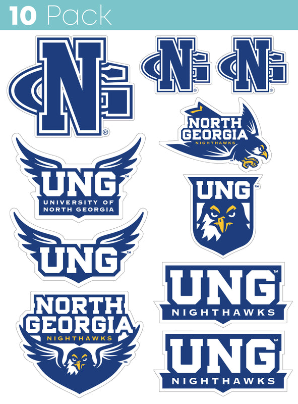 North Georgia Nighhawks 10-Pack, 4 inches in size on one of its sides NCAA Durable School Spirit Vinyl Decal Sticker