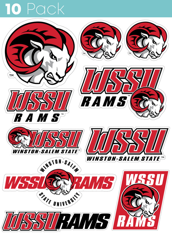 Winston-Salem State 10-Pack, 4 inches in size on one of its sides NCAA Durable School Spirit Vinyl Decal Sticker