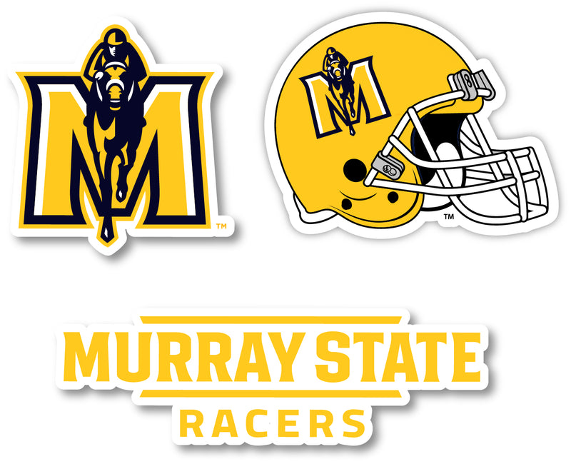 Murray State University 3 Pack 4-Inch Each NCAA Durable School Spirit Vinyl Decal Sticker