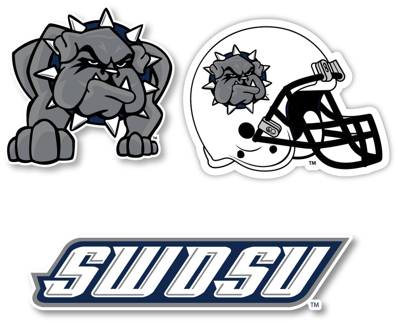 Southwestern Oklahoma State University 3 Pack 4-Inch Each NCAA Durable School Spirit Vinyl Decal Sticker