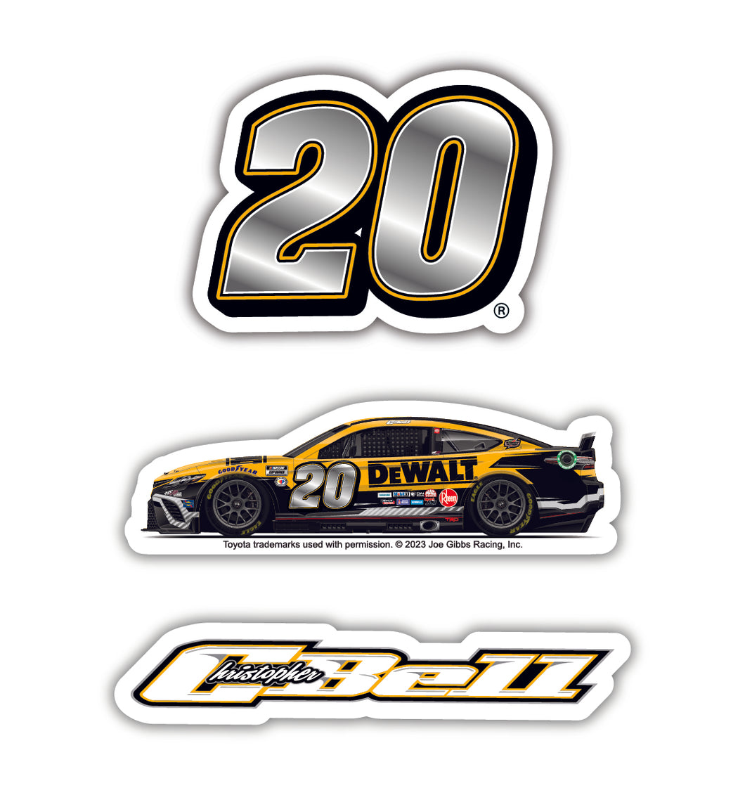 #20 Christopher Bell  3 Pack Laser Cut Decal