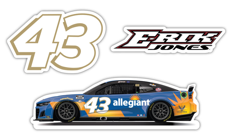 #43 Erik Jones 3 Pack Laser Cut Decal