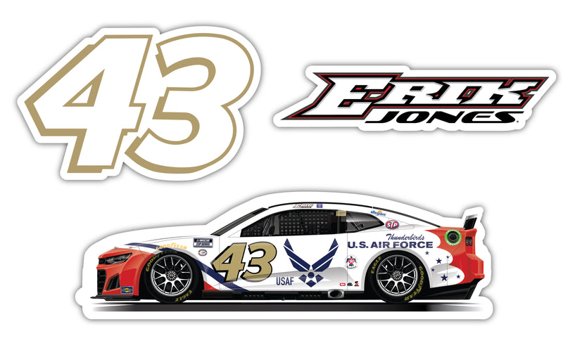 #43 Erik Jones THB 3 Pack Laser Cut Decal