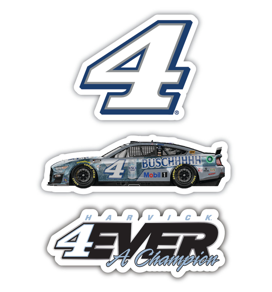 #4 Kevin Harvick  3 Pack Laser Cut Decal