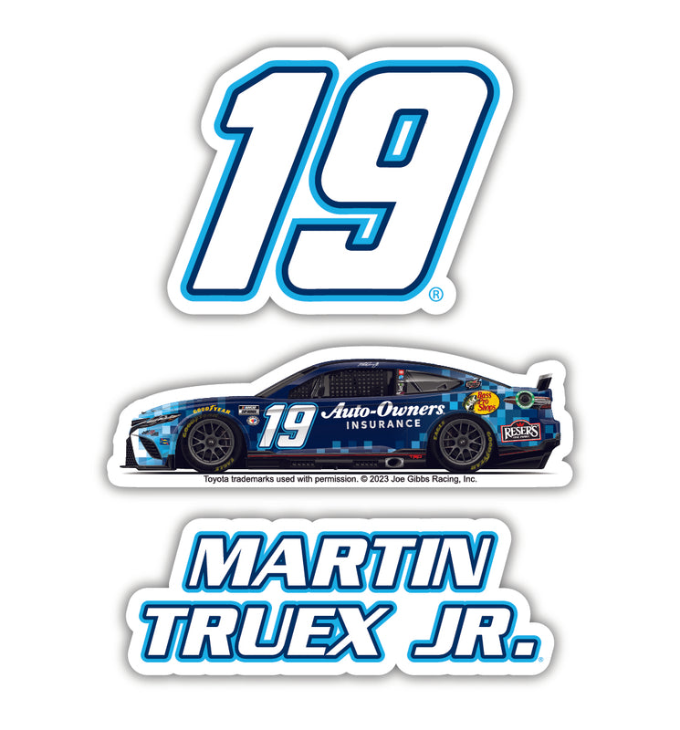 #19 Martin Truex Jr. 3 Pack Laser Cut Decal