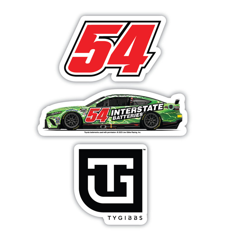 #54 Ty Gibbs 3 Pack Laser Cut Decal