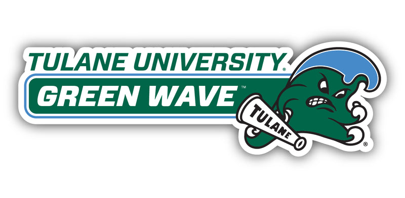 Tulane University Green Wave 4-Inch Wide NCAA Durable School Spirit Vinyl Decal Sticker