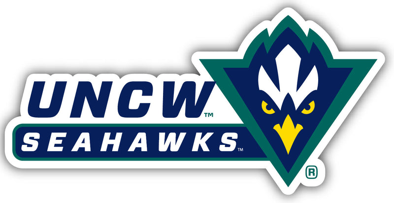 North Carolina Wilmington Seahawks 4-Inch Wide NCAA Durable School Spirit Vinyl Decal Sticker