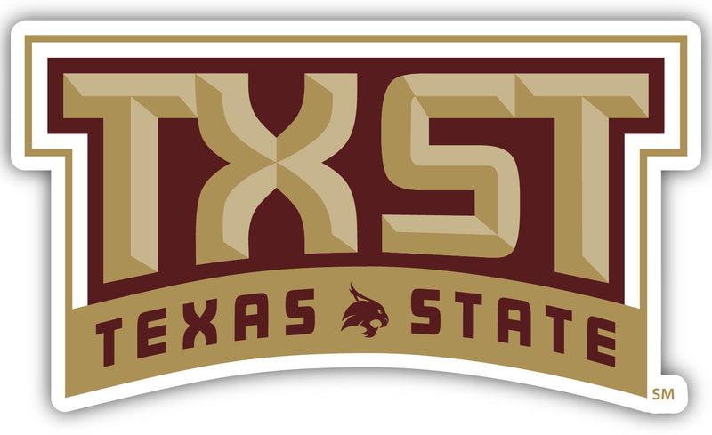 Texas State Bobcats 4-Inch Elegant School Logo NCAA Vinyl Decal Sticker for Fans, Students, and Alumni