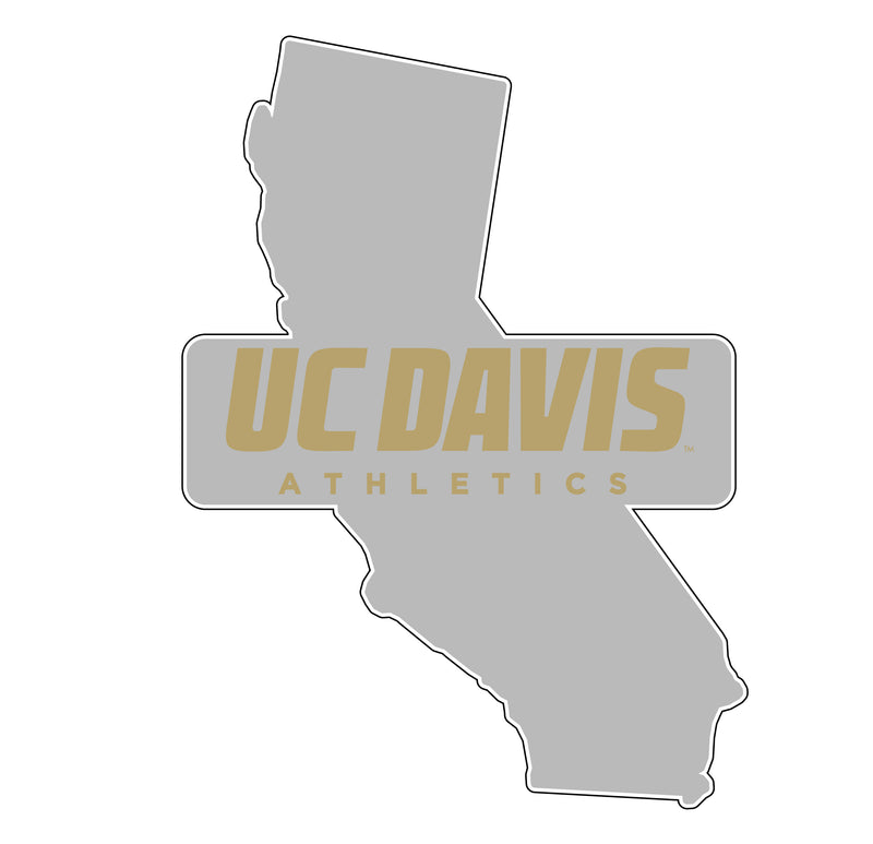 UC Davis Aggies 4-Inch State Shape NCAA Vinyl Decal Sticker for Fans, Students, and Alumni