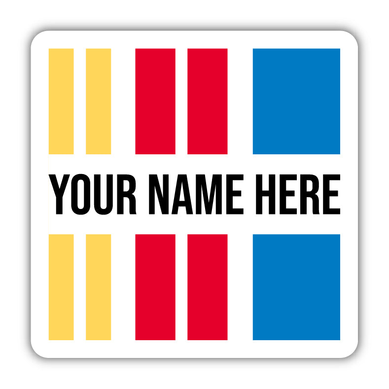 Custom Personalized Nascar 4-Inch Vinyl Decal Sticker with Name