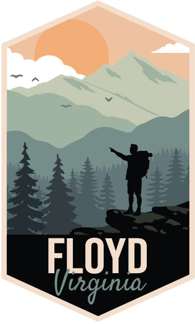 Floyd Virginia Hiking Mountains Souvenir Decorative Stickers Choice of Size