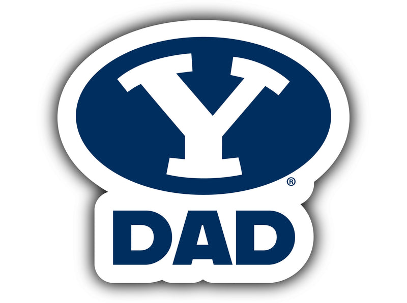 Brigham Young Cougars 4-Inch Proud Dad NCAA - Durable School Spirit Vinyl Decal Perfect Gift for Dad