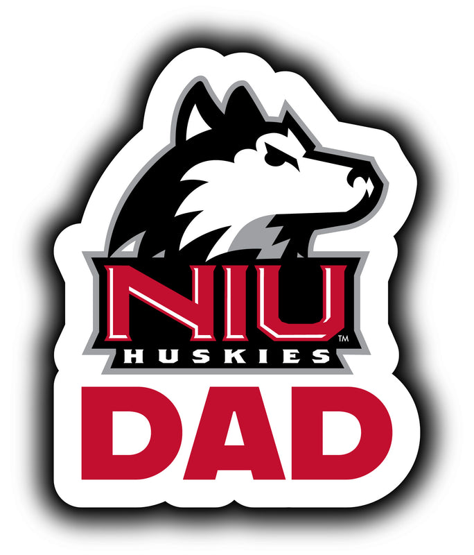 Northern Illinois Huskies 4-Inch Proud Dad NCAA - Durable School Spirit Vinyl Decal Perfect Gift for Dad