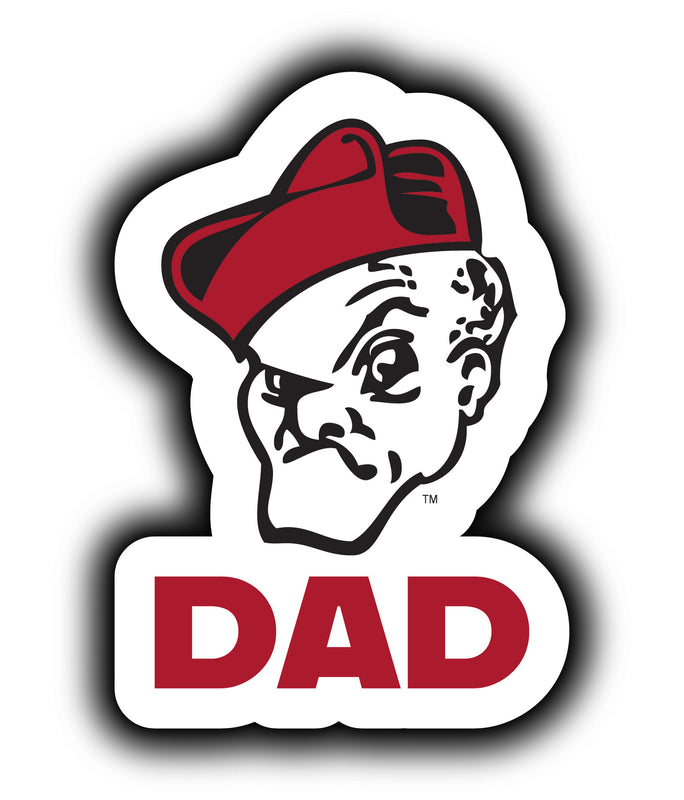 Ohio Wesleyan University 4-Inch Proud Dad NCAA - Durable School Spirit Vinyl Decal Perfect Gift for Dad