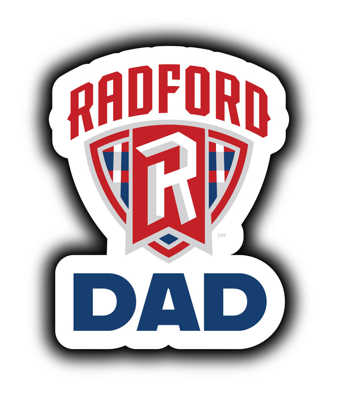 Radford University Highlanders 4-Inch Proud Dad NCAA - Durable School Spirit Vinyl Decal Perfect Gift for Dad