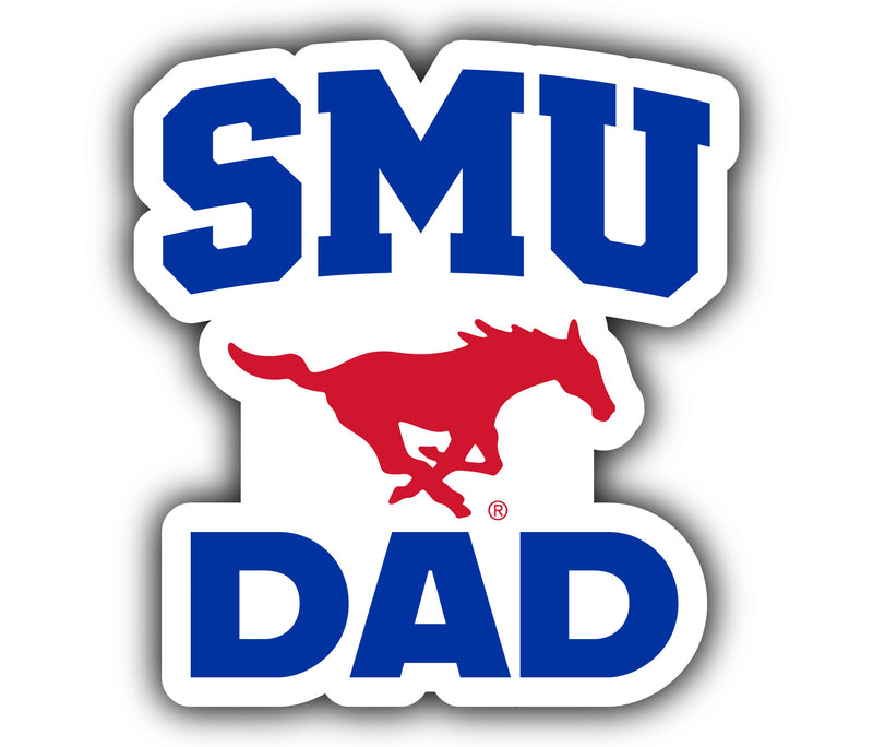 Southern Methodist University 4-Inch Proud Dad NCAA - Durable School Spirit Vinyl Decal Perfect Gift for Dad
