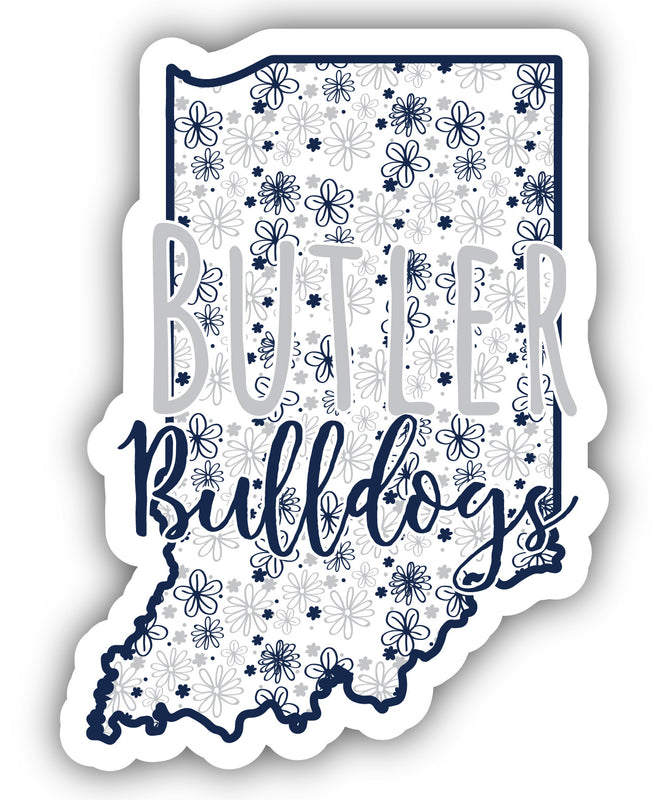 Butler Bulldogs 2-Inch on one of its sides Floral Design NCAA Floral Love Vinyl Sticker - Blossoming School Spirit Decal Sticker