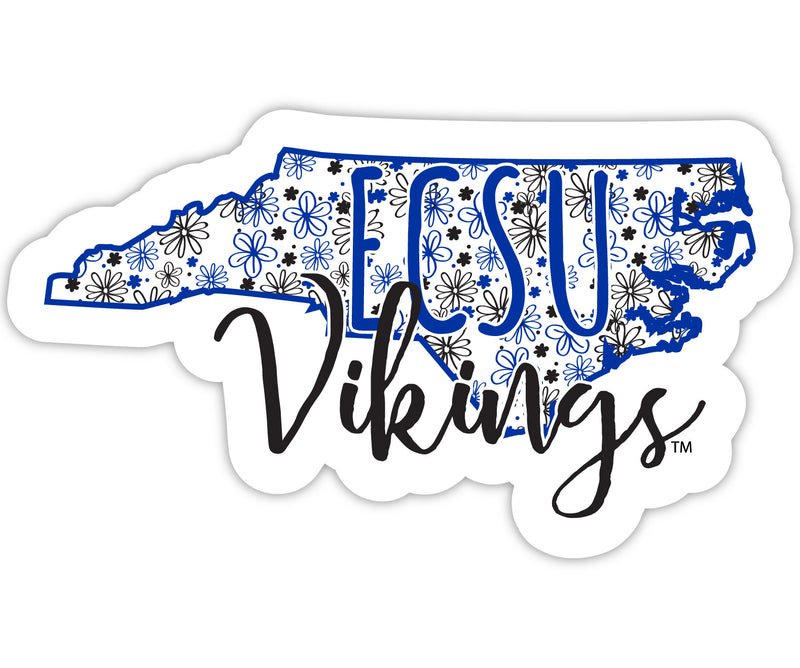 Elizabeth City State University 2-Inch on one of its sides Floral Design NCAA Floral Love Vinyl Sticker - Blossoming School Spirit Decal Sticker