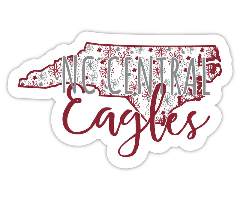 North Carolina Central Eagles 2-Inch on one of its sides Floral Design NCAA Floral Love Vinyl Sticker - Blossoming School Spirit Decal Sticker