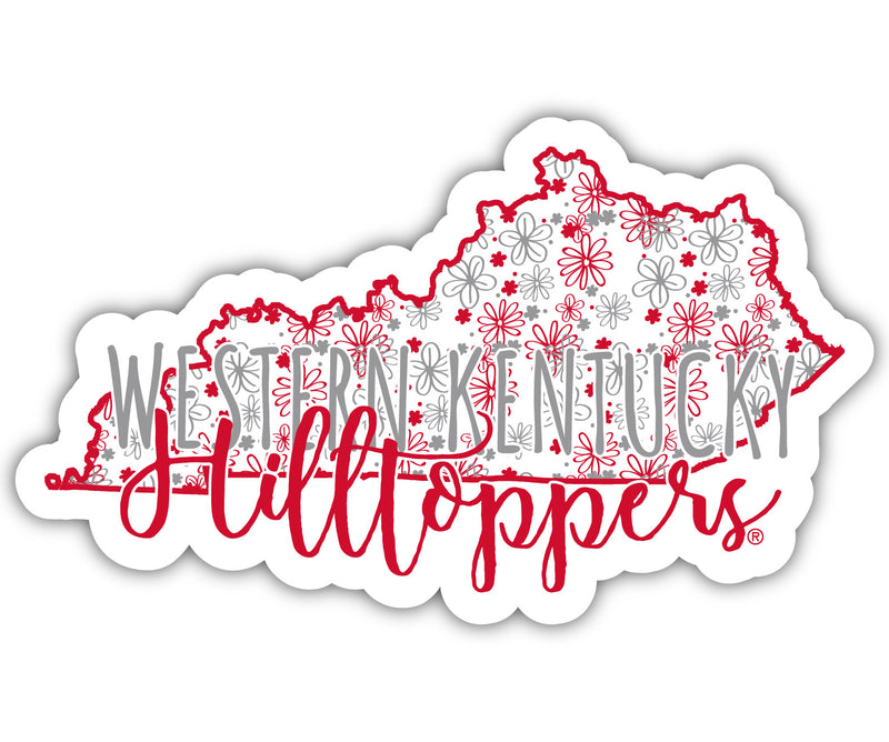 Western Kentucky Hilltoppers 2-Inch on one of its sides Floral Design NCAA Floral Love Vinyl Sticker - Blossoming School Spirit Decal Sticker