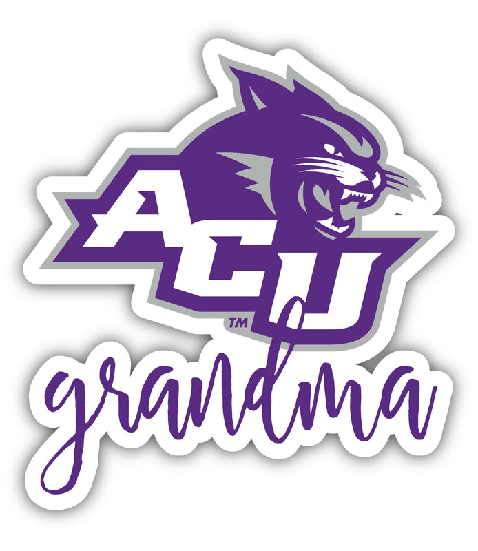 Abilene Christian University 4-Inch Proud Grandma NCAA - Durable School Spirit Vinyl Decal Perfect Gift for Grandma