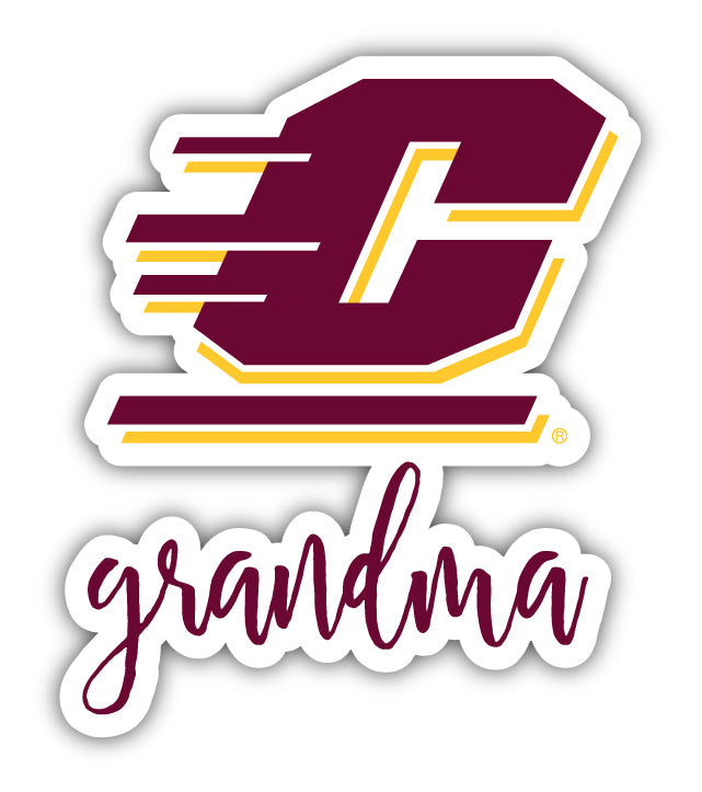 Central Michigan University 4-Inch Proud Grandma NCAA - Durable School Spirit Vinyl Decal Perfect Gift for Grandma