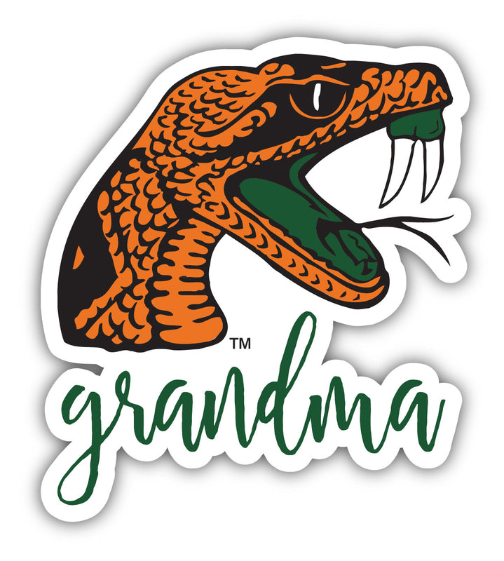 Florida A&M Rattlers 4-Inch Proud Grandma NCAA - Durable School Spirit Vinyl Decal Perfect Gift for Grandma