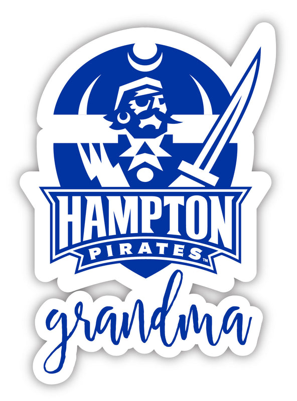 Hampton University 4-Inch Proud Grandma NCAA - Durable School Spirit Vinyl Decal Perfect Gift for Grandma