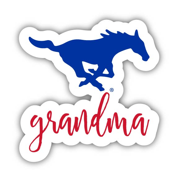 Southern Methodist University 4-Inch Proud Grandma NCAA - Durable School Spirit Vinyl Decal Perfect Gift for Grandma