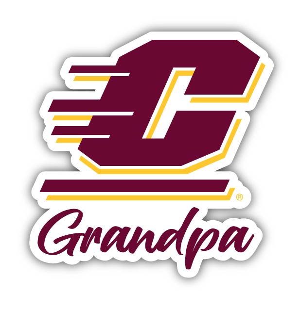 Central Michigan University 4-Inch Proud Grandpa NCAA - Durable School Spirit Vinyl Decal Perfect Gift for Grandpa
