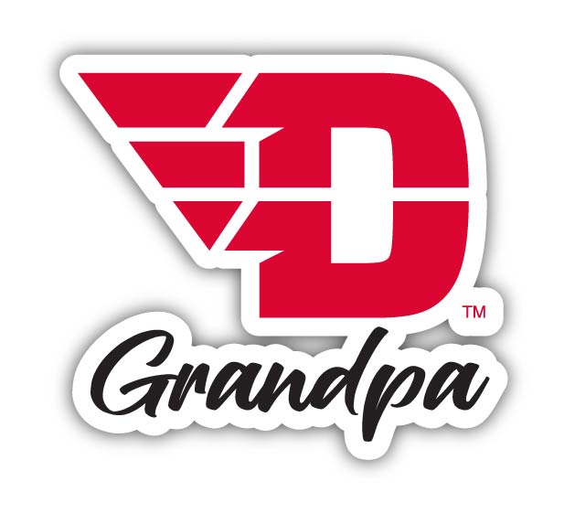 Dayton Flyers 4-Inch Proud Grandpa NCAA - Durable School Spirit Vinyl Decal Perfect Gift for Grandpa