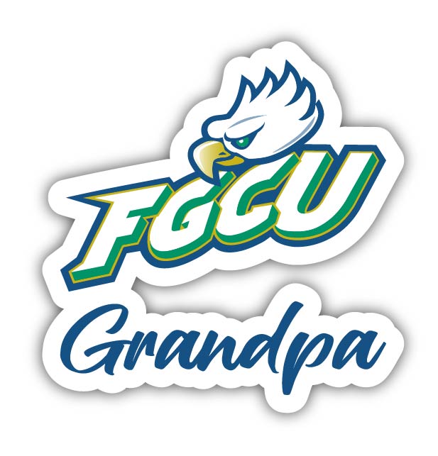 Florida Gulf Coast Eagles 4-Inch Proud Grandpa NCAA - Durable School Spirit Vinyl Decal Perfect Gift for Grandpa