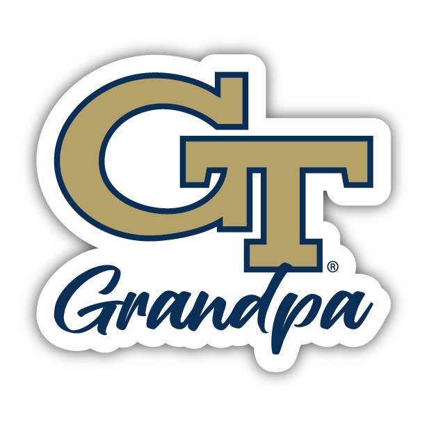 Georgia Tech Yellow Jackets 4-Inch Proud Grandpa NCAA - Durable School Spirit Vinyl Decal Perfect Gift for Grandpa