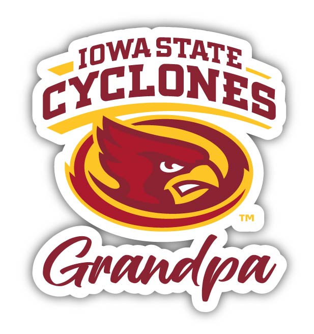 Iowa State Cyclones 4-Inch Proud Grandpa NCAA - Durable School Spirit Vinyl Decal Perfect Gift for Grandpa
