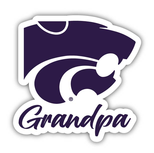 Kansas State Wildcats 4-Inch Proud Grandpa NCAA - Durable School Spirit Vinyl Decal Perfect Gift for Grandpa