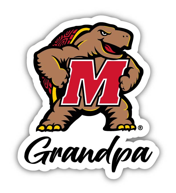 Maryland Terrapins 4-Inch Proud Grandpa NCAA - Durable School Spirit Vinyl Decal Perfect Gift for Grandpa