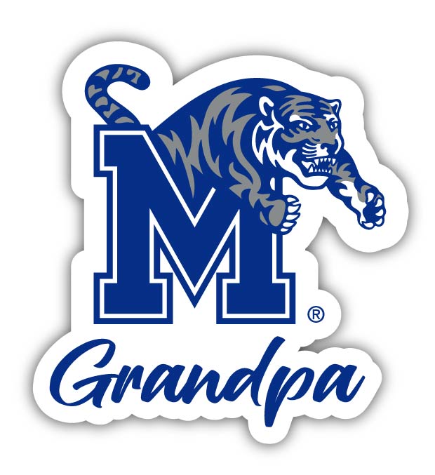 Memphis Tigers 4-Inch Proud Grandpa NCAA - Durable School Spirit Vinyl Decal Perfect Gift for Grandpa