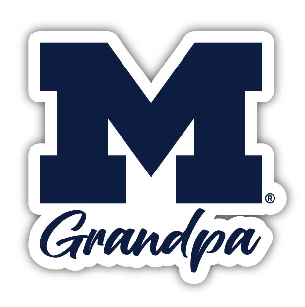 Michigan Wolverines 4-Inch Proud Grandpa NCAA - Durable School Spirit Vinyl Decal Perfect Gift for Grandpa