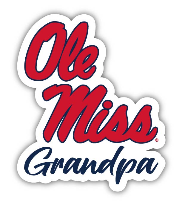 Mississippi Rebels "Ole Miss" 4-Inch Proud Grandpa NCAA - Durable School Spirit Vinyl Decal Perfect Gift for Grandpa