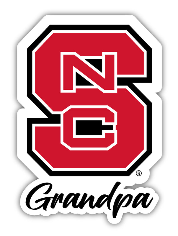 NC State Wolfpack 4-Inch Proud Grandpa NCAA - Durable School Spirit Vinyl Decal Perfect Gift for Grandpa